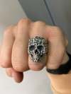 Gothic Death Skull Ring - Sterling Silver Skull Ring