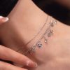 (❤Early Mother's Day Sale - Save 50% OFF) Double Layer Rhinestones Heart Anklet