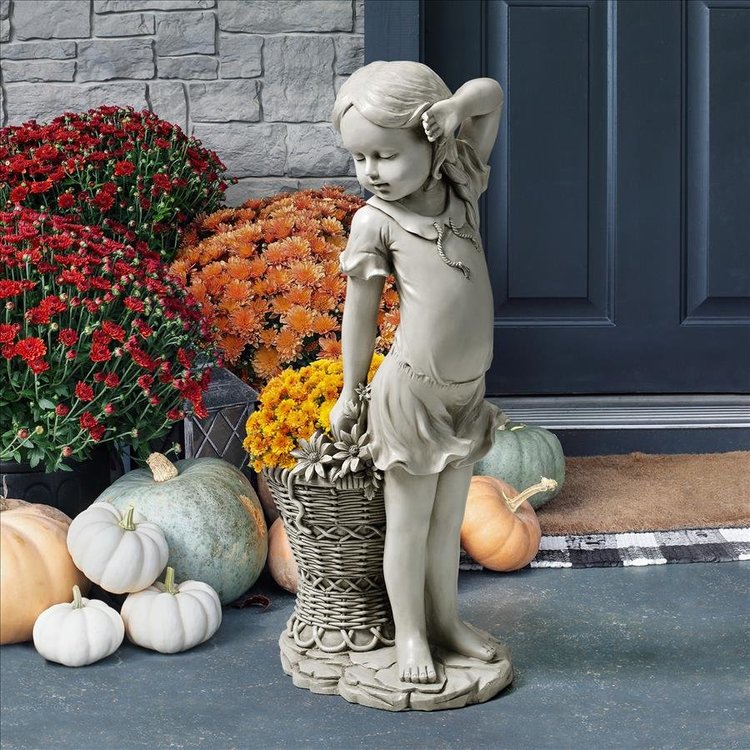 Embrace Childhood with Frances, the Flower Girl Statue