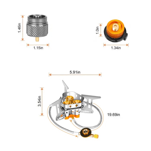 🔥LAST DAY 57% OFF🌟9900W/12800W Windproof Camping Stove, Camping Gas Stove with Piezo Ignition