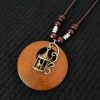 Handmade wooden boho style vintage pendant