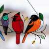 (🔥2024 NEW YEAR SALE) The Best Gift-Birds Stained  Window  Panel Hangings🎁