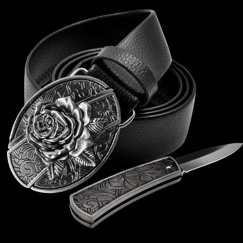 🔥Last Day Promotion 50% OFF🔥Men's Genuine Leather Belt With Knife(BUY 2 FREE SHIPPING)