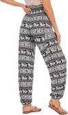 QIANXIZHAN Women's Harem Pants, High Waist Yoga Boho Trousers with Pockets