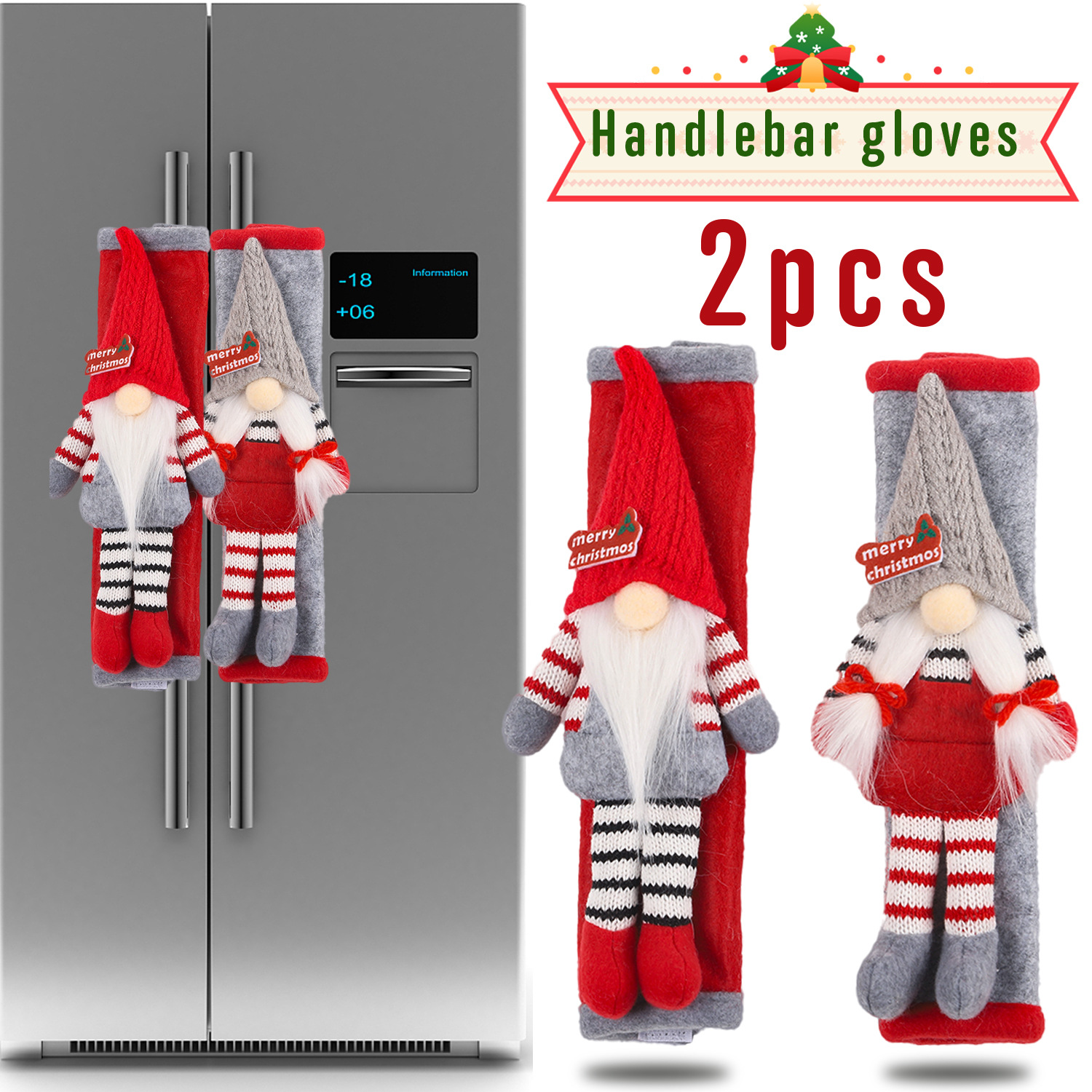 💥LAST DAY SALE 50% OFF💥Christmas Gnome Fridge Door Handle Cover⚡BUY 2 FREE SHIPPING