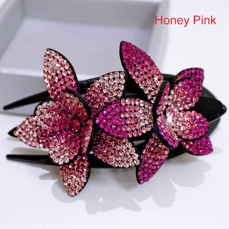 (🎄Christmas Promotion--48%OFF)Rhinestone Double Flower Hair Clip