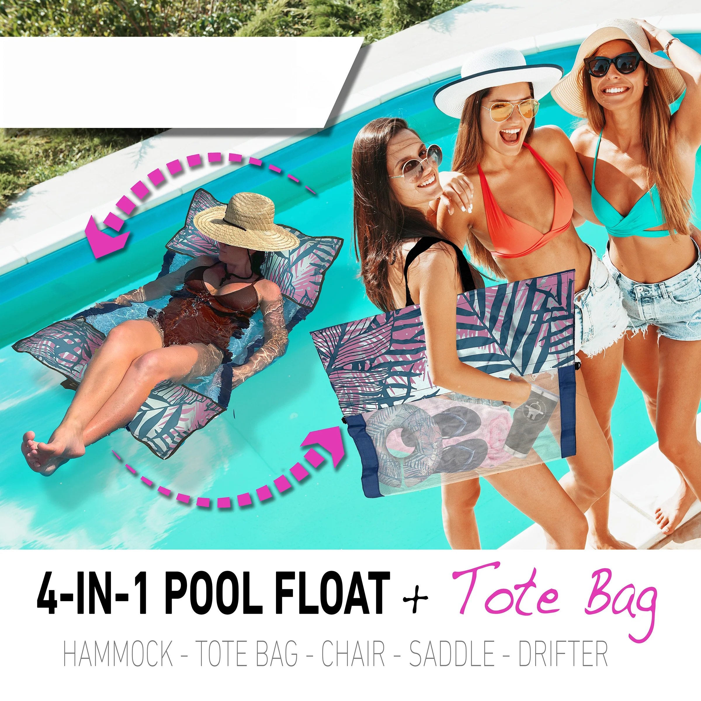 ⏰LAST DAY SALE 50% OFF💥2-In-1 Floating Hammock And Beach Tote