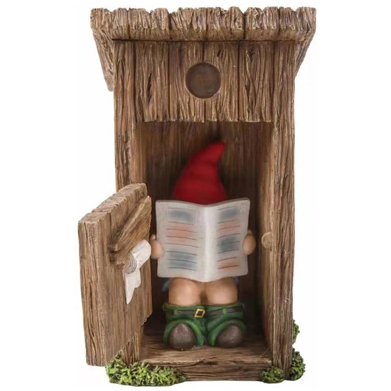 🚽 Gnome On The Toilet Funny Garden Statue