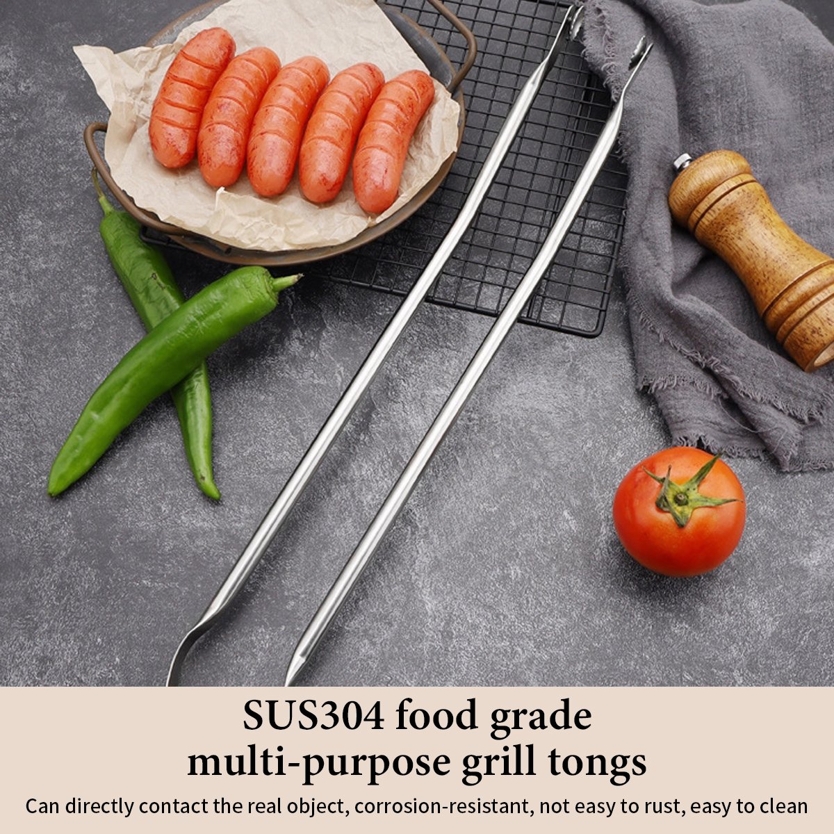 (🔥Hot Sale 49% OFF) BBQ Sausage Turning Tongs