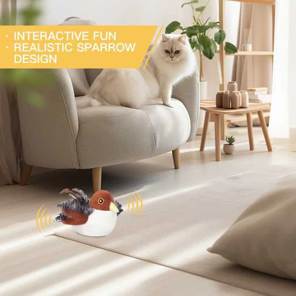 🔥 Last Day Sale 50% Off  ⏰ Interactive Chirping Bird Cat Toy 🐧