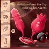 Rose Romeo 3in1 Dual Tongue Rose Adult Toys Vibrators with 10 Licking & 10 Thrust, Clitoral Nipple Anal G Spot Vibrator
