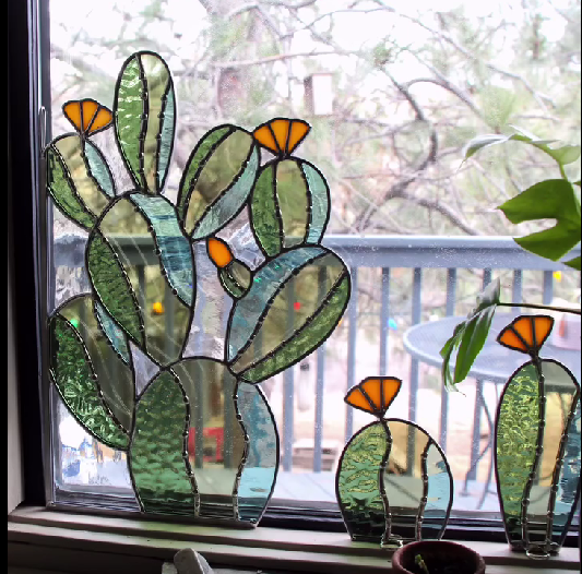 🌵Handmade Cactus Window Art