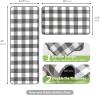 Buffalo Check Plaid Kitchen Rug Set - 2PCS (17x47 & 17x29), Farmhouse Style, Non-Printed Woven Surface, Non-Slip, Machine Washable, Black & White