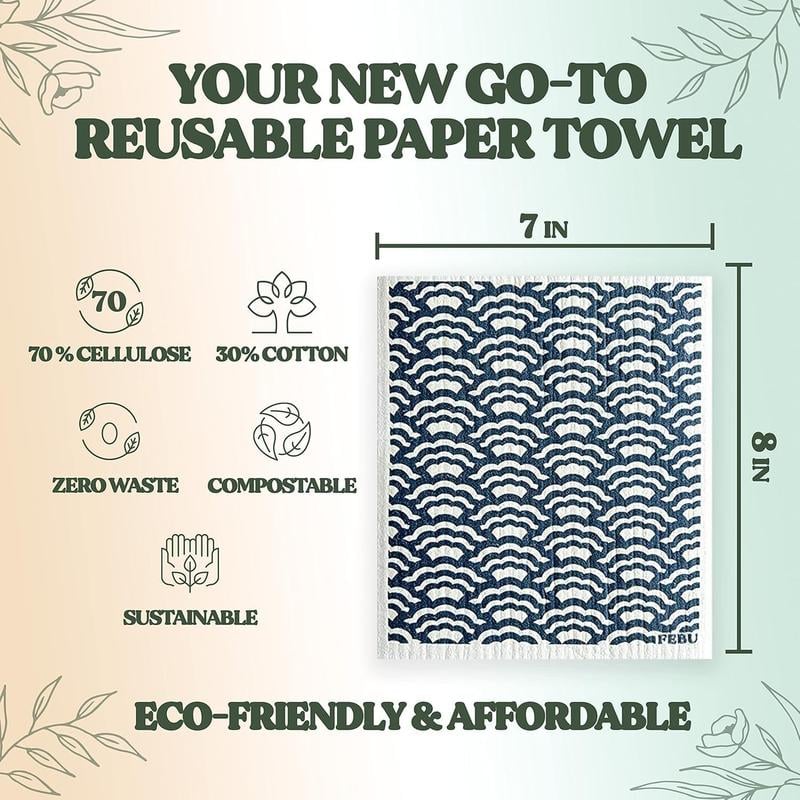 Swedish Dishcloths for Kitchen & Cleaning | 5 Pack