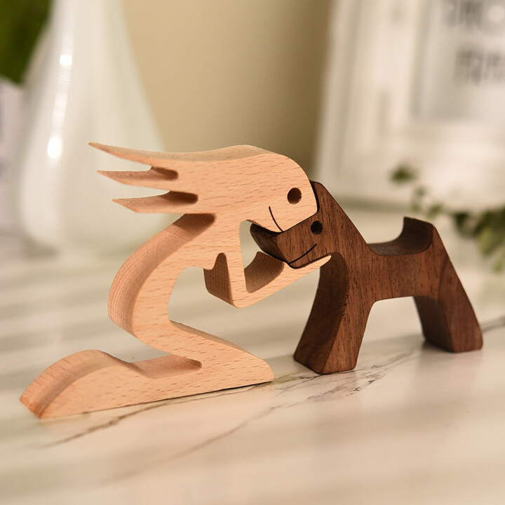 Pet lover Carved wood decor