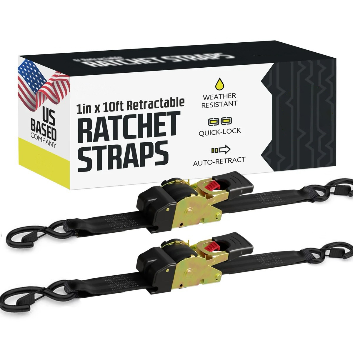 (🔥Last Day Promotions - 49% OFF)  Retractable Ratchet Straps