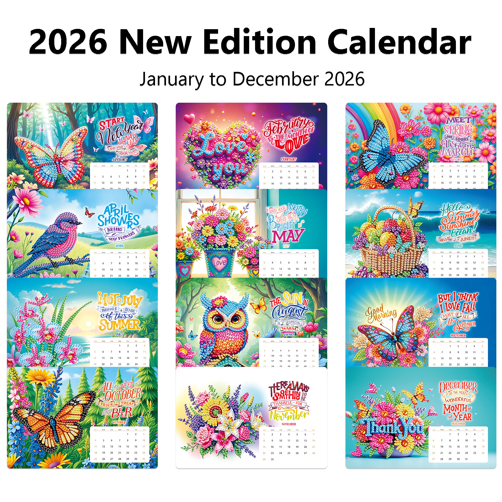 🔥Last Day Promotion 50% OFF🔥2026 DIY Special Shape Desktop Diamond Standing Calendar