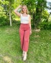 (🔥Last Day Promotion 50% OFF)Tummy Control Twill Cropped Wide Leg Pant-Free Shipping