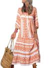 💥Special sale - Women's Puff Sleeve Floral Boho Maxi Dress