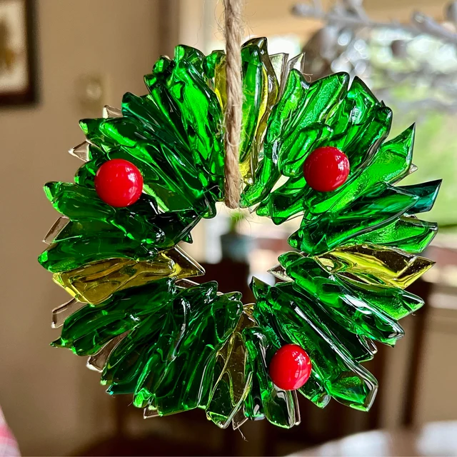 🎅Early Christmas Sale 49% OFF🎄 - Fused Glass Wreath Christmas Ornament