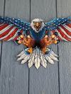 🦅Handmade Bald Eagle with Flag Wings