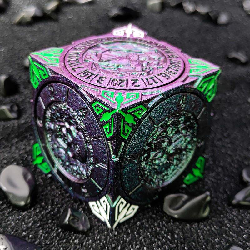 2025 New DND Fidget Spinner DICE: 7-in-1 Metal DND Dice Cube – 6-Sided Rotating Polyhedral Dice, Tabletop RPG Accessory for DMs and Player