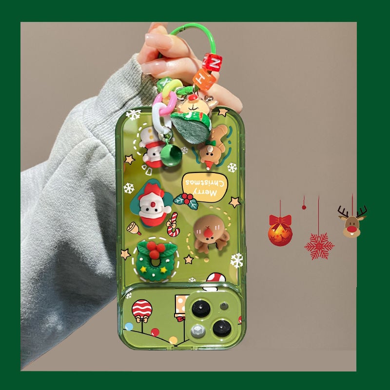 🎄Christmas Tree Pendant Flip Mirror Case Cover For iPhone🎅