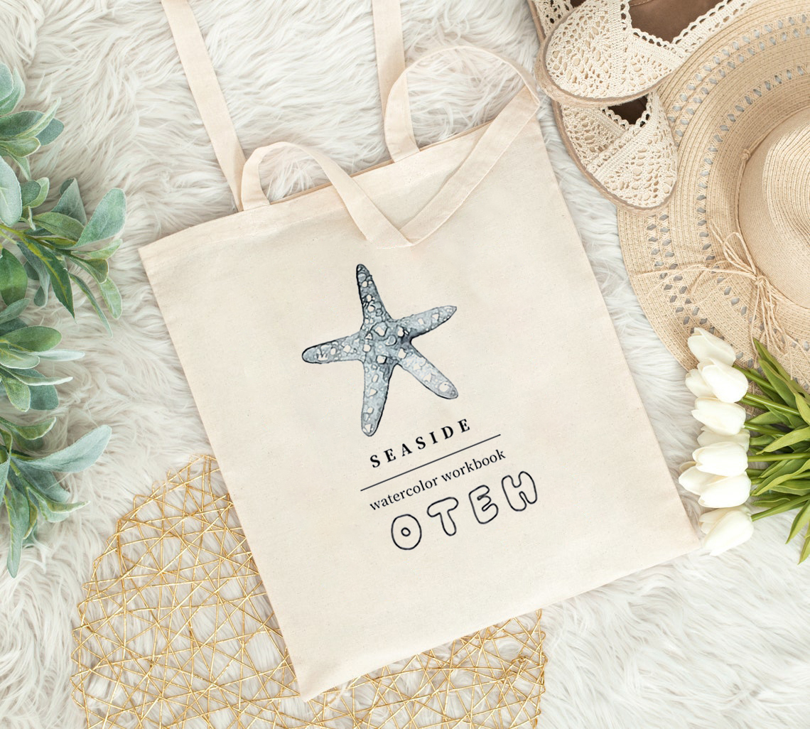 𝙊𝙏𝙀𝙃® Watercolor Canvas bag-Seaside