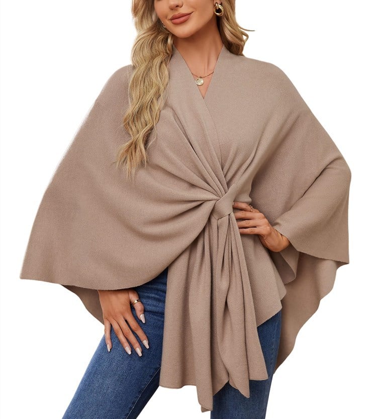 🎄TikTok Christmas Sale - 70% OFF🎉Elegant Shawl Wraps Soft Open Front Poncho Sweater