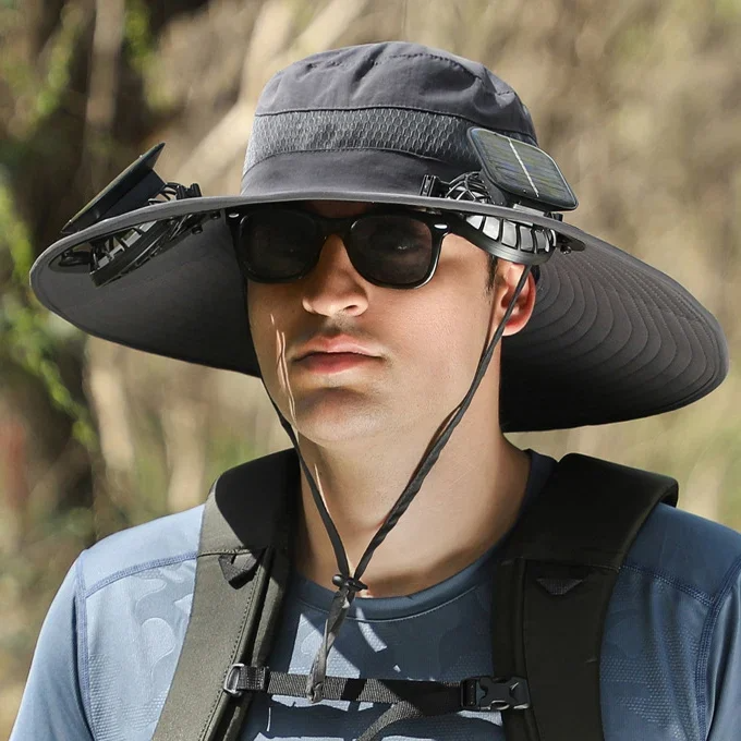 🔥Last Day 50% OFF- Outdoor Wide Brim Sun Hat With Solar Fan (Buy 2 Free Shipping)