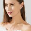 PANSHI Sterling Silver Post Cubic Zirconia Half Hoop Stud Earrings Looks Like 4 Gold Hoop Earrings for Women