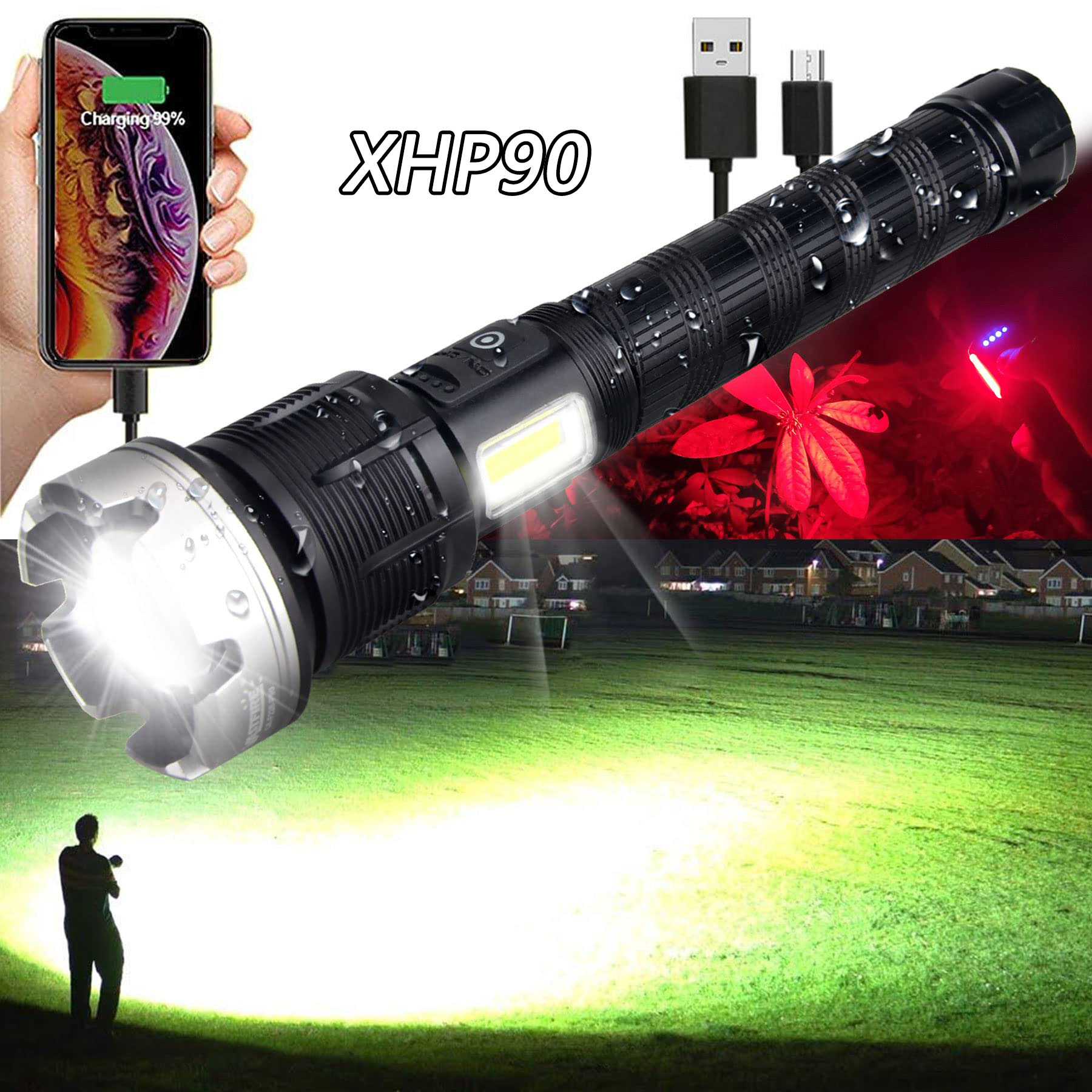 2023 New Year Limited Time Sale 70% OFF🎉LED Rechargeable Tactical Laser Flashlight 90000 High Lumens-Buy 2 Free VIP Shipping
