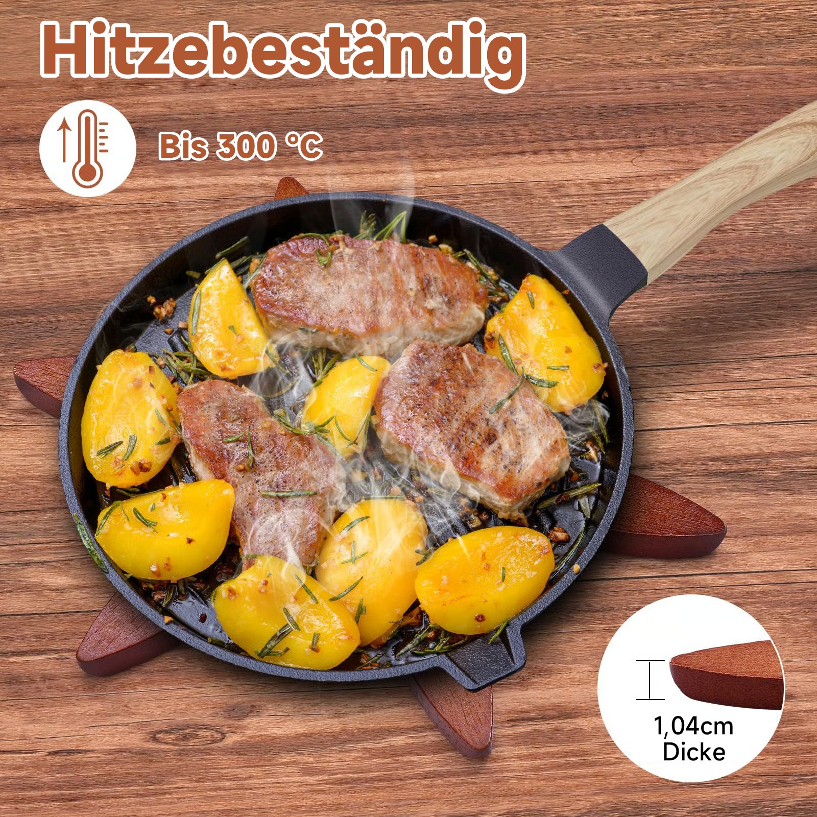 🔥Letzter Tag Verkauf 49% Rabatt✨Natürlicher Holztisch in natürlicher Holzbeständig gegen Premium -Hitze für heiße Gerichte