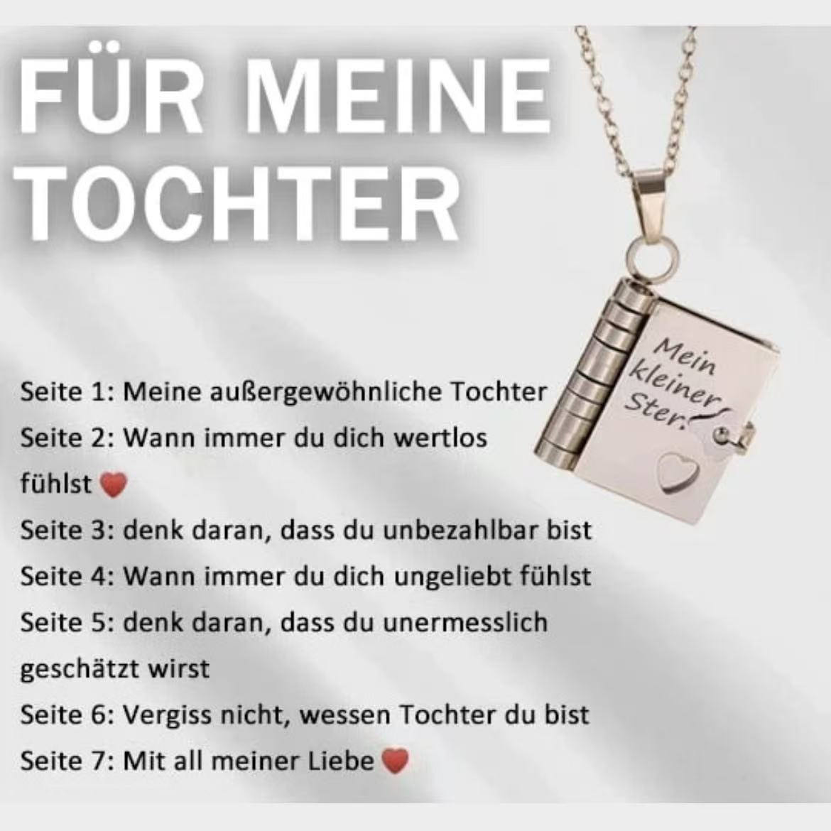 🎁💗Meine kleine Stern-Buch-Kette für Tochter & Sohn, Geburtstagsgeschenk, Abschluss-Schmuck der Liebe