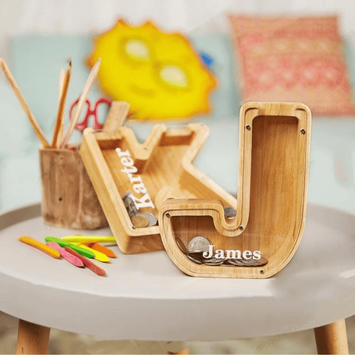 (🔥Summer Hot Sale Now-50% Off) Personalized Wooden Letter Piggy Bank - Buy 2 Get EXTRA 10% OFF & FREE SHIPPING