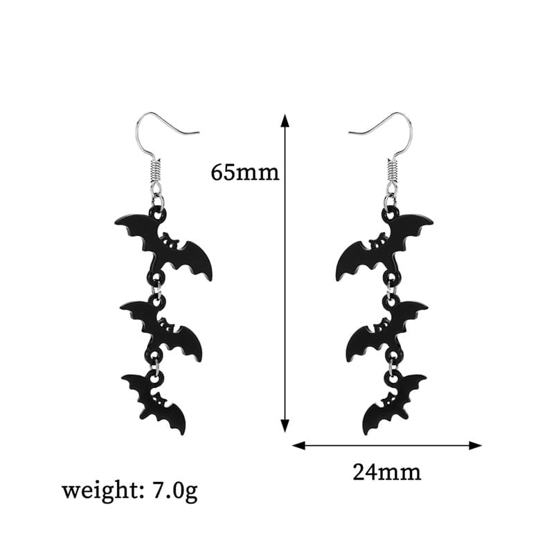 🦇🖤Triple Bat Drop Earrings(🔥Only $8.3 a piece in the set)