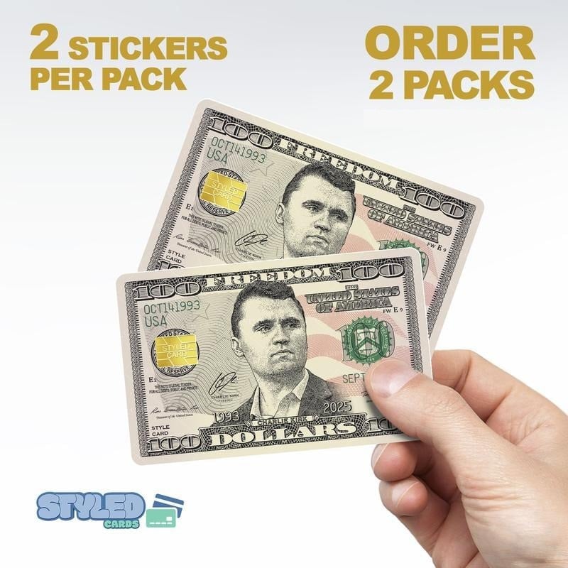 🙏60% OFF For Charlie's Fans -🎗️🕊️Charlie kirk debit card stickers