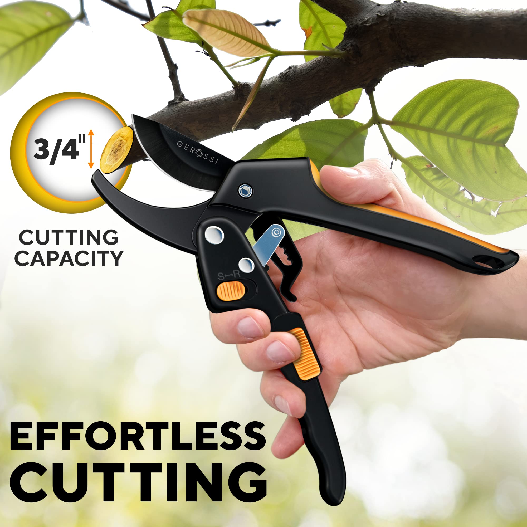 🔥Last day Clearance Sale 60% OFF🔥Ratchet Pruning Shears for Gardening Heavy Duty