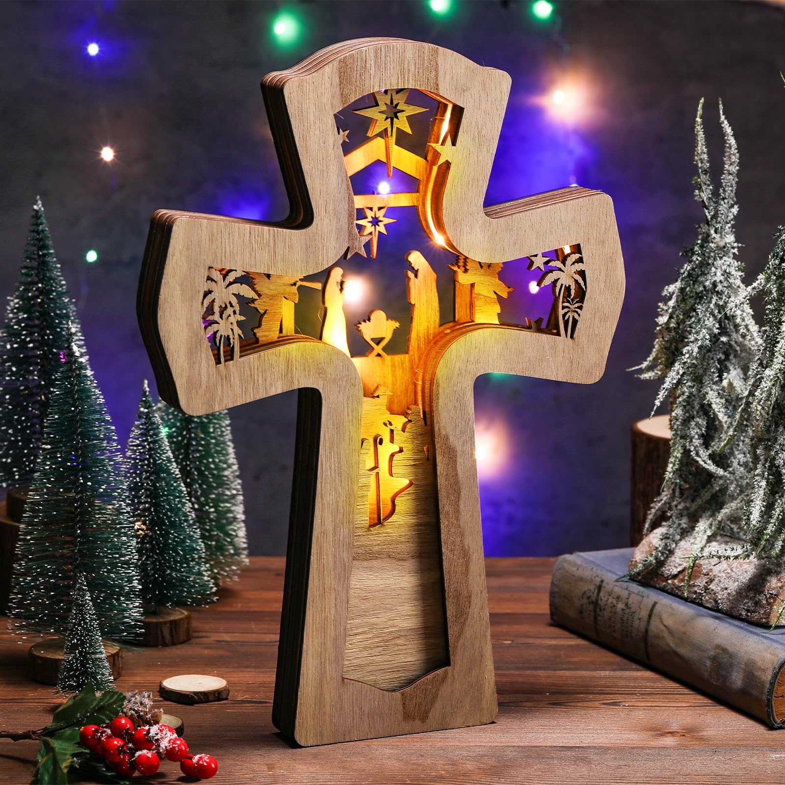 3D Christmas Nativity Scene Ornament With LED Light