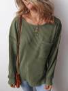 Women's casual round neck loose long sleeve T-shirt