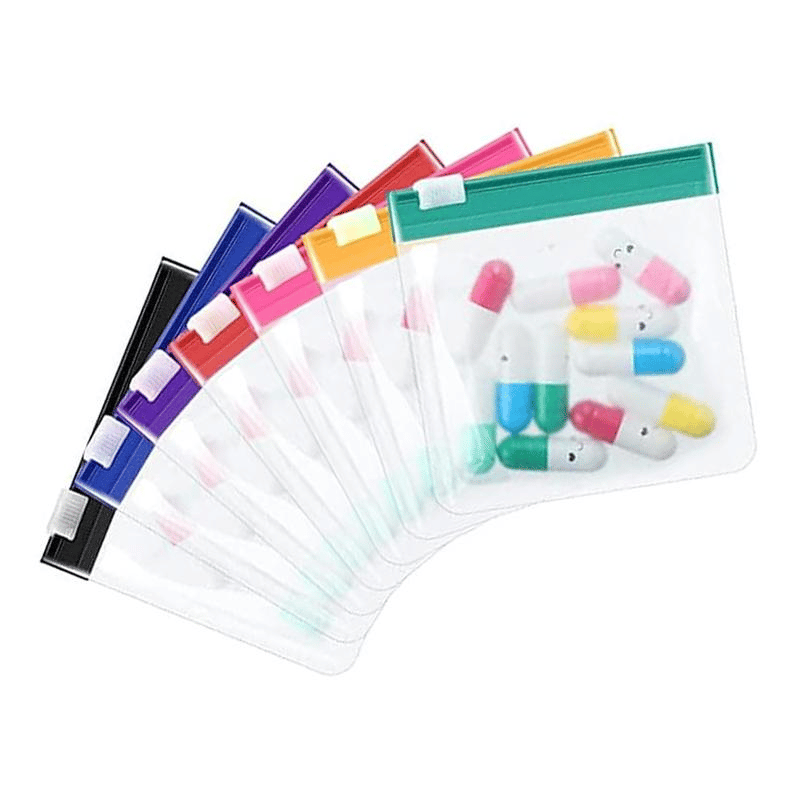 ⏰LAST DAY SALE 50% OFF💥7 Pack Moisture-Proof Clear Pill Zipper Bags with Slide Lock