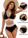 🎁Letzter Tag 2025 Bikini- Sets mit hoher Taille und Bauchkontrolle im Farbblockdesign