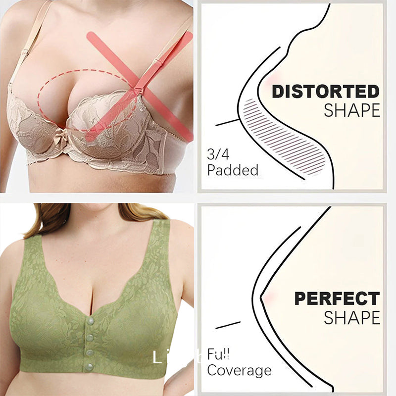 🎁LAST DAY 45% OFF🎁New Arrivals Front Closure Zero Feel Lace Full Coverage Bra