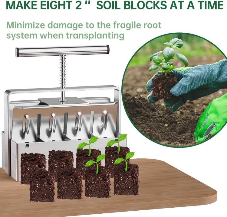 🔥Last Day Promotion 70% OFF🔥Cell Soil Block Maker with 3 Kinds Seed Pins