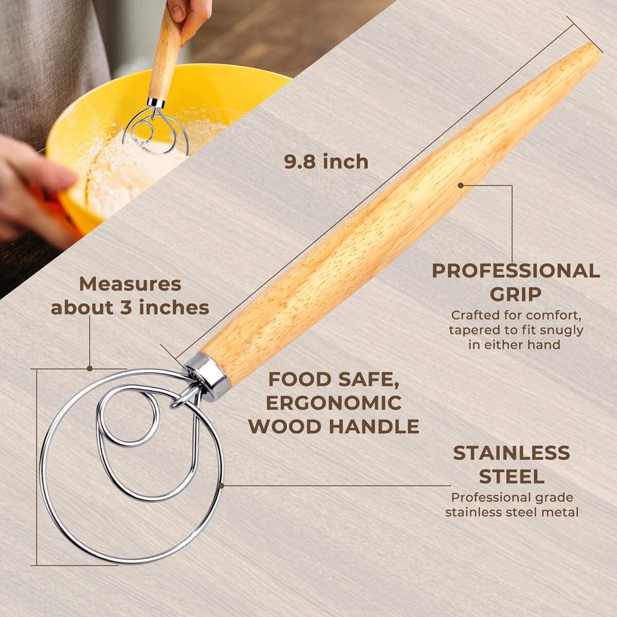 Last Day Promotion 48% OFF - The Danish Dough Whisk