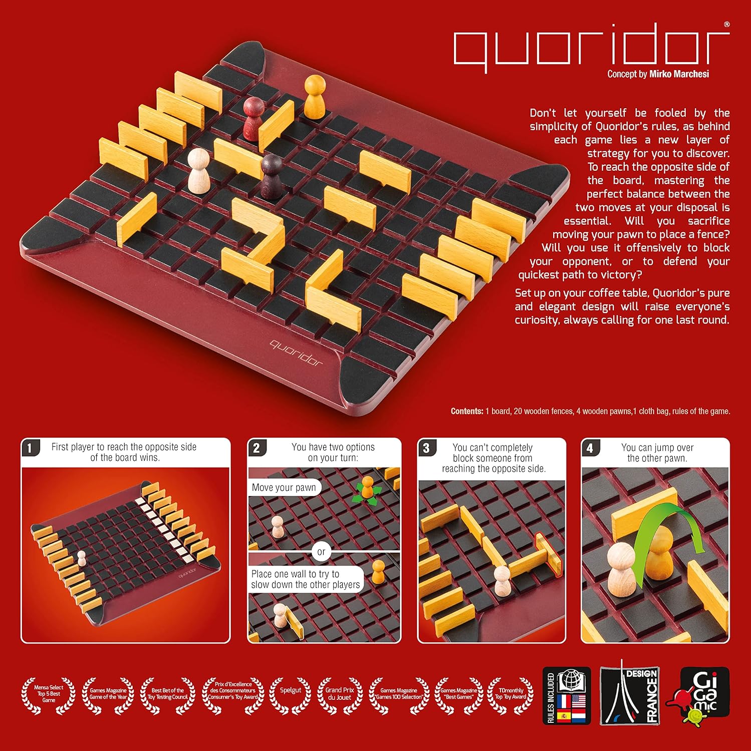 Quoridor - Abstract Strategy Game for Adults and Familes