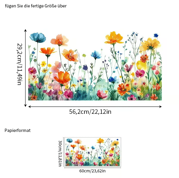 💐 Buntes Blumenstrauß-Fensteretikett 🖼️ (frei zuschneidbar)