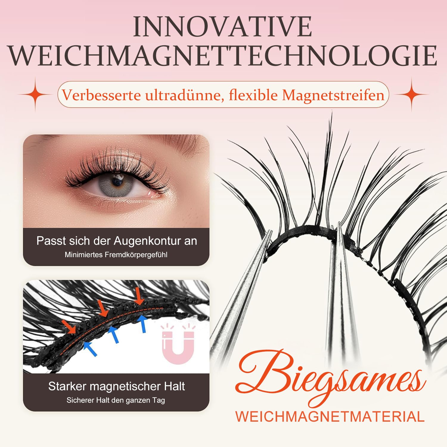 🔥Letzter Tag 49 % RABATT🎁Wiederverwendbare magnetische Wimpern mit Applikator
