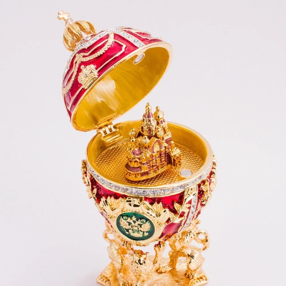 🎁TikTok Last Day Sale - 70% OFF🔥Red Lions Faberge Egg Music Box