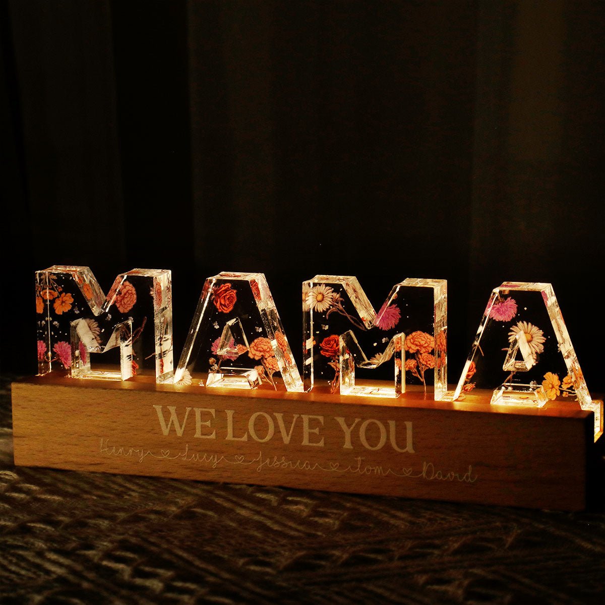 (🔥Last Day Promotion 50% OFF)Flower Printed LED Night Light, Birth Month Flower, Gift For Mom